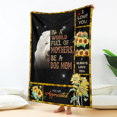 Old English Sheepdog-A Dog Mom Blanket