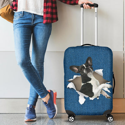 French Bulldog Torn Paper Luggage Covers