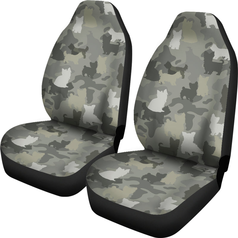 Yorkshire Terrier Camo Car Seat Covers