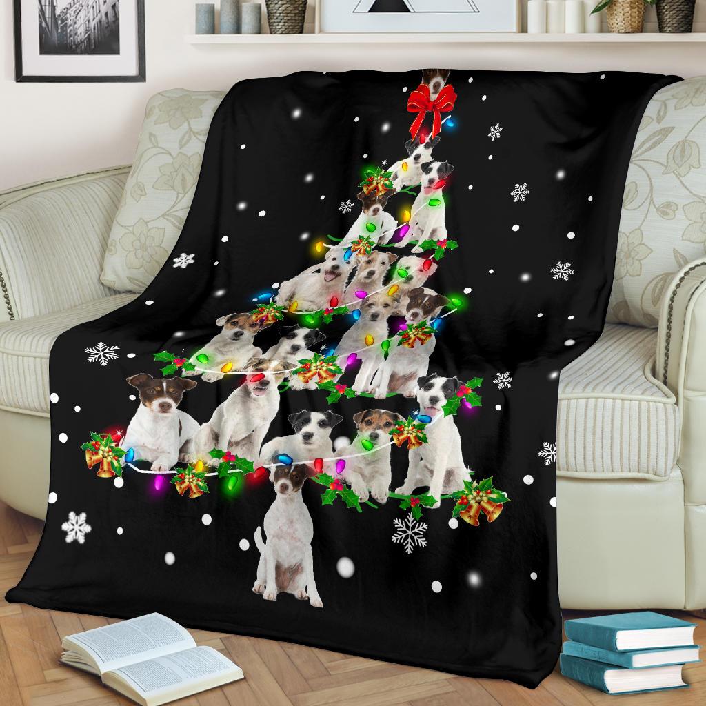 Parson Russell Terrier Christmas Tree Blanket