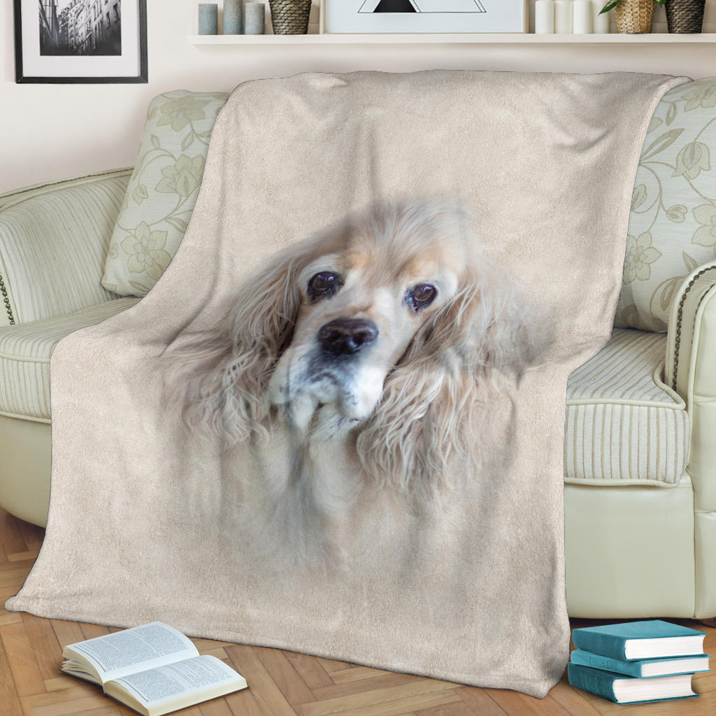 American Cocker Spaniel Face Hair Blanket