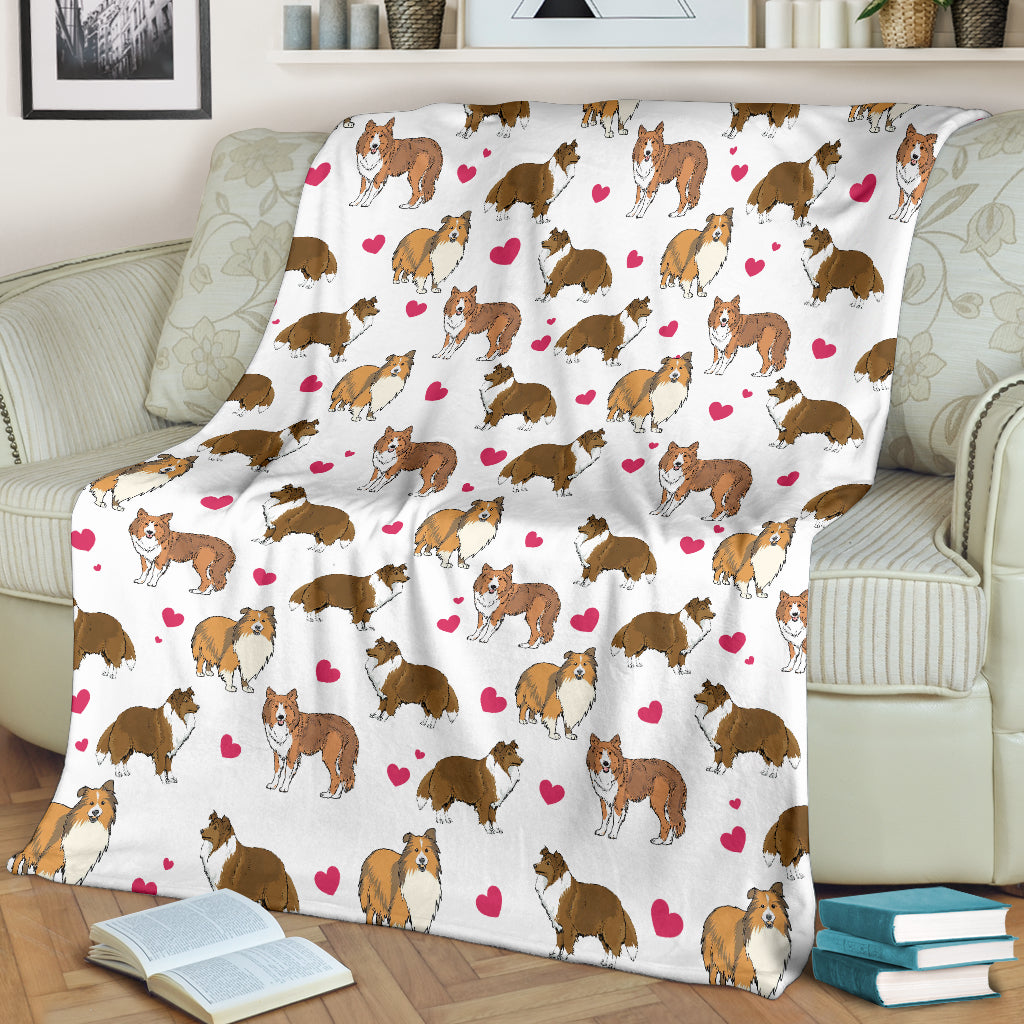 Rough Collie Heart Blanket