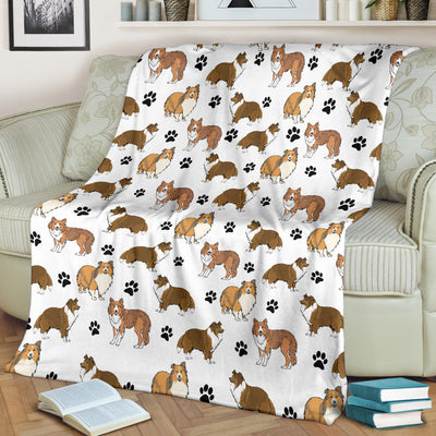 Rough Collie Paw Blanket