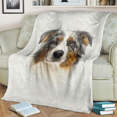 Australian Shepherd Face Hair Blanket