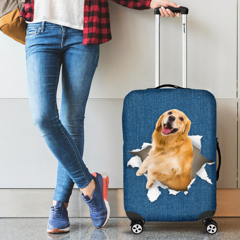Golden Retriever Torn Paper Luggage Covers