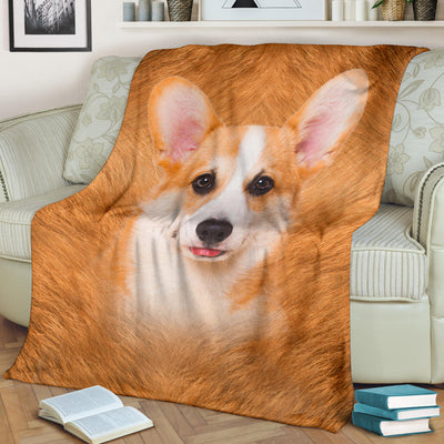 Corgi 2 Face Hair Blanket