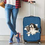 Polish Lowland Sheepdog Torn Paper Luggage Covers