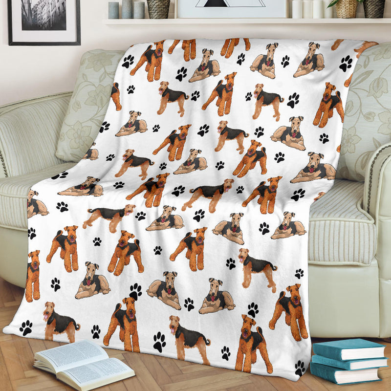 Airedale Terrier Paw Blanket