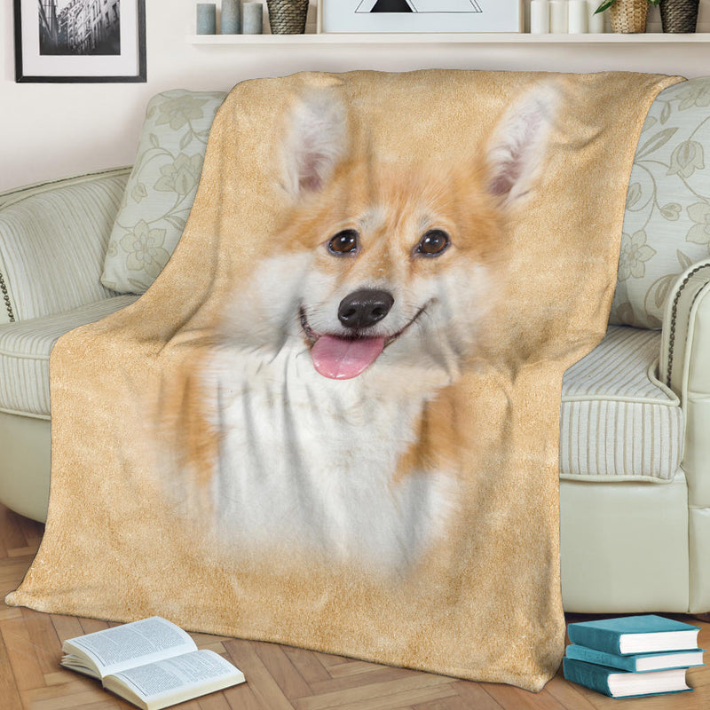 Corgi 1 Face Hair Blanket