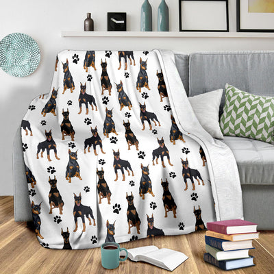 Doberman Pinscher Paw Blanket