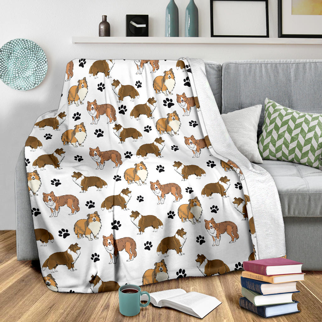 Rough Collie Paw Blanket