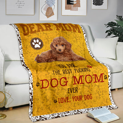 Poodle 2-Dog Mom Ever Blanket