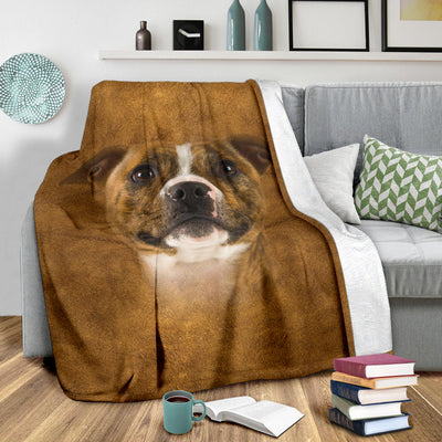 Staffordshire Bull Terrier Face Hair Blanket