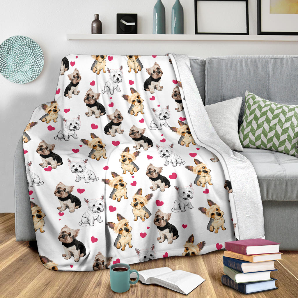 Yorkshire Terrier Heart Blanket