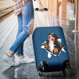 Bernese Mountain Dog Torn Paper Luggage Covers