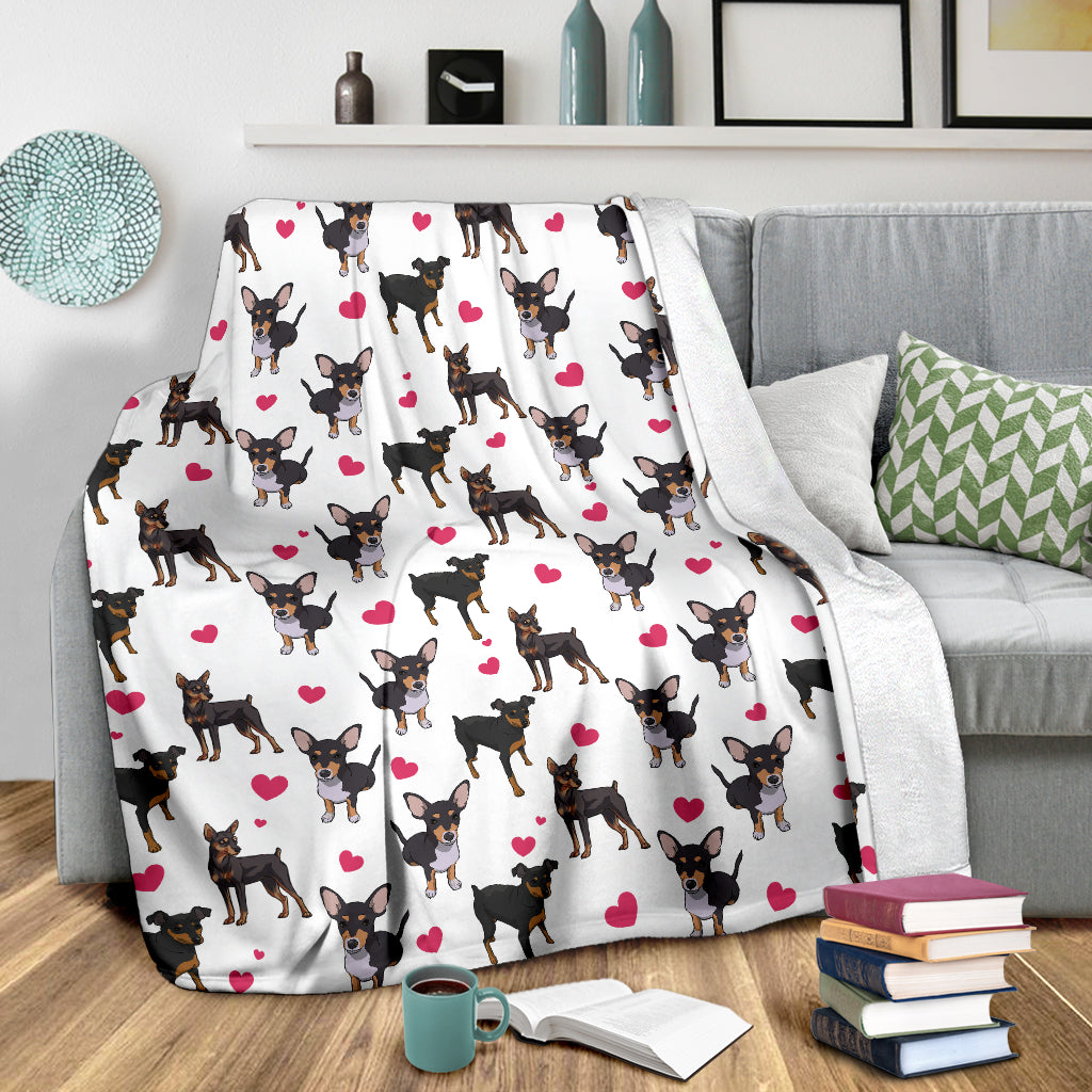 Miniature Pinscher Heart Blanket