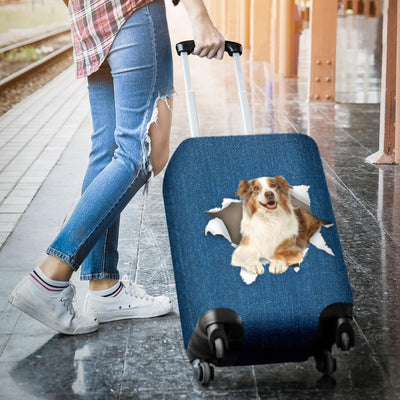 Australian Shepherd Torn Paper Luggage Covers