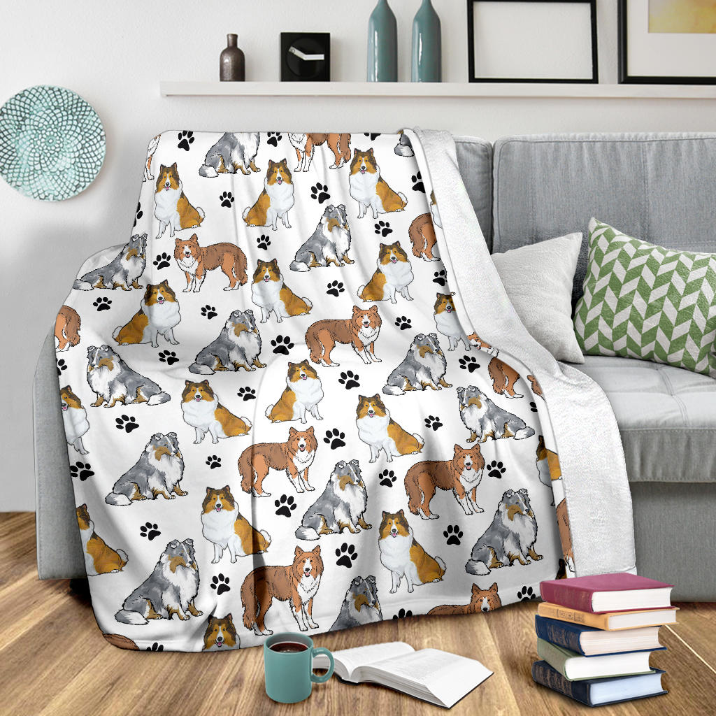 Shetland Sheepdog Paw Blanket