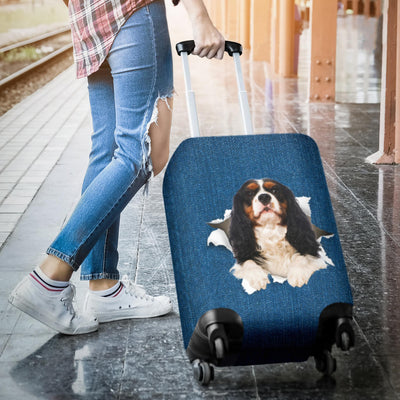 Cavalier King Charles Spaniel Torn Paper Luggage Covers