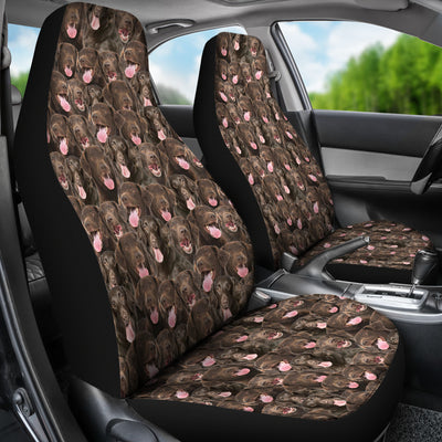 Flat Coated Retriever Full Face Car Seat Covers