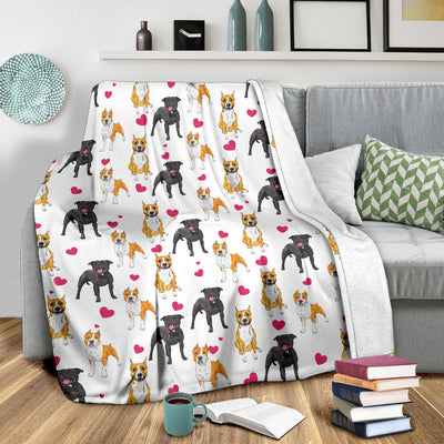 American Staffordshire Terrier Heart Blanket