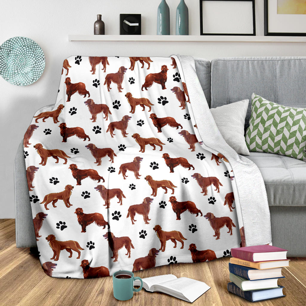 Irish Setter Paw Blanket