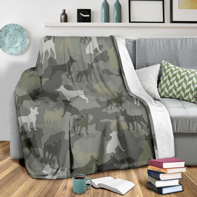 Rat Terrier Camo Blanket