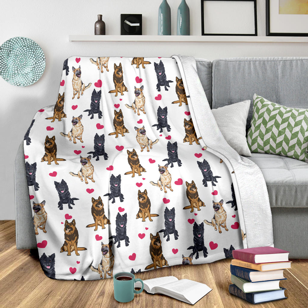 Belgian Malinois Heart Blanket