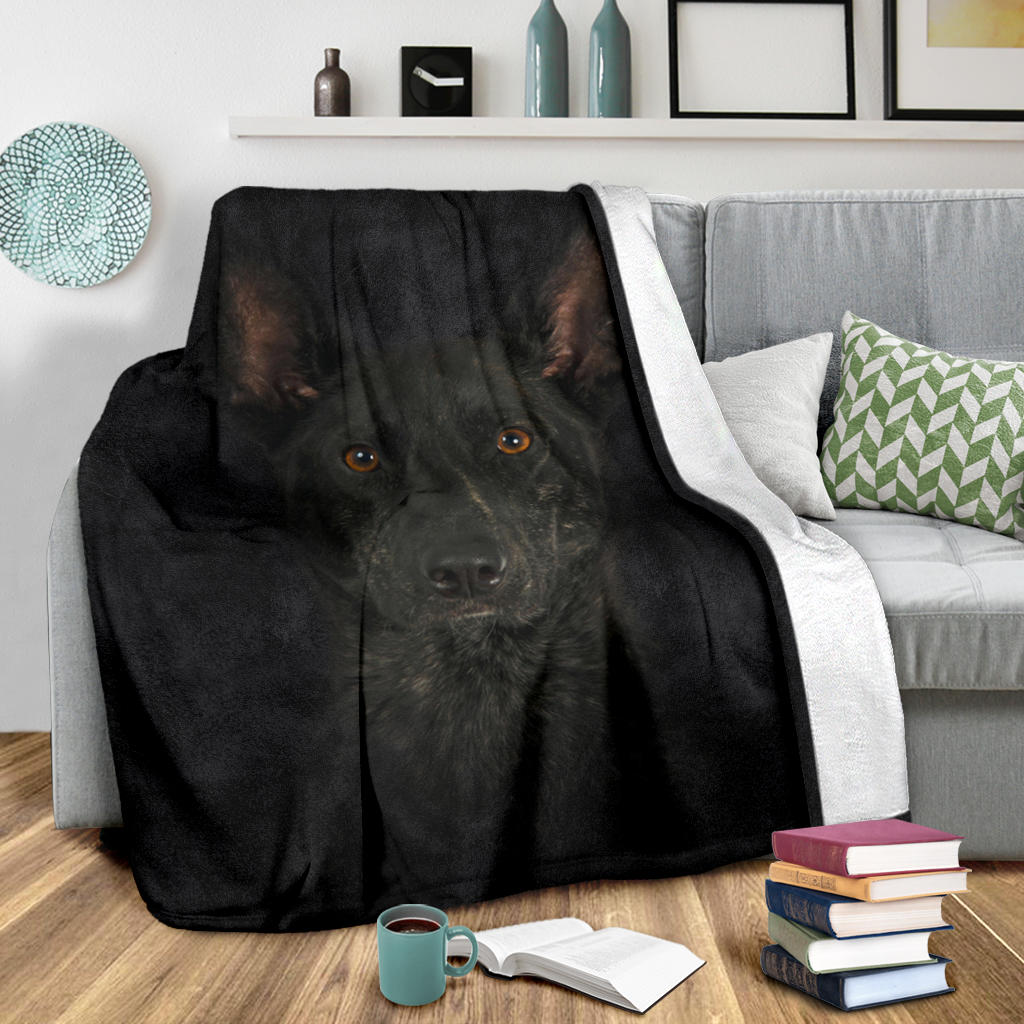Dutch Shepherd Face Hair Blanket