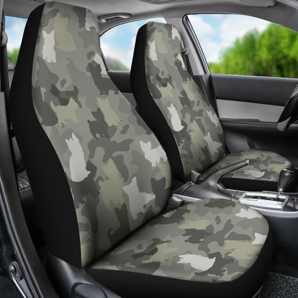 Yorkshire Terrier Camo Car Seat Covers