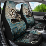 Grey kitten hi! Car Seat Cover