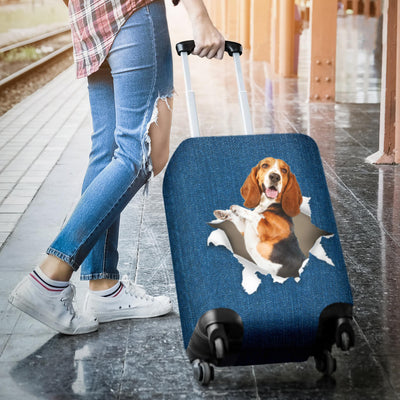 Basset Hound Torn Paper Luggage Covers