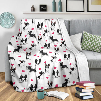 Boston Terrier Heart Blanket