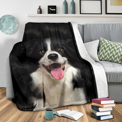 Border Collie 1 Face Hair Blanket