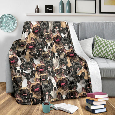 French Bulldog Full Face Blanket