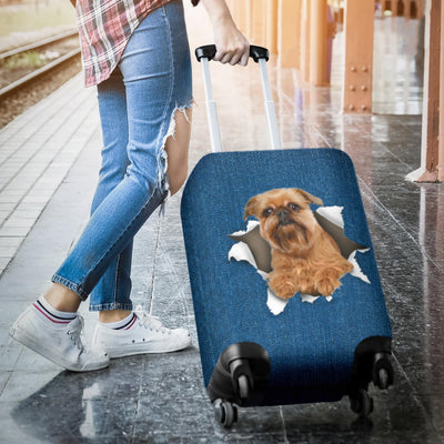 Brussels Griffon Torn Paper Luggage Covers