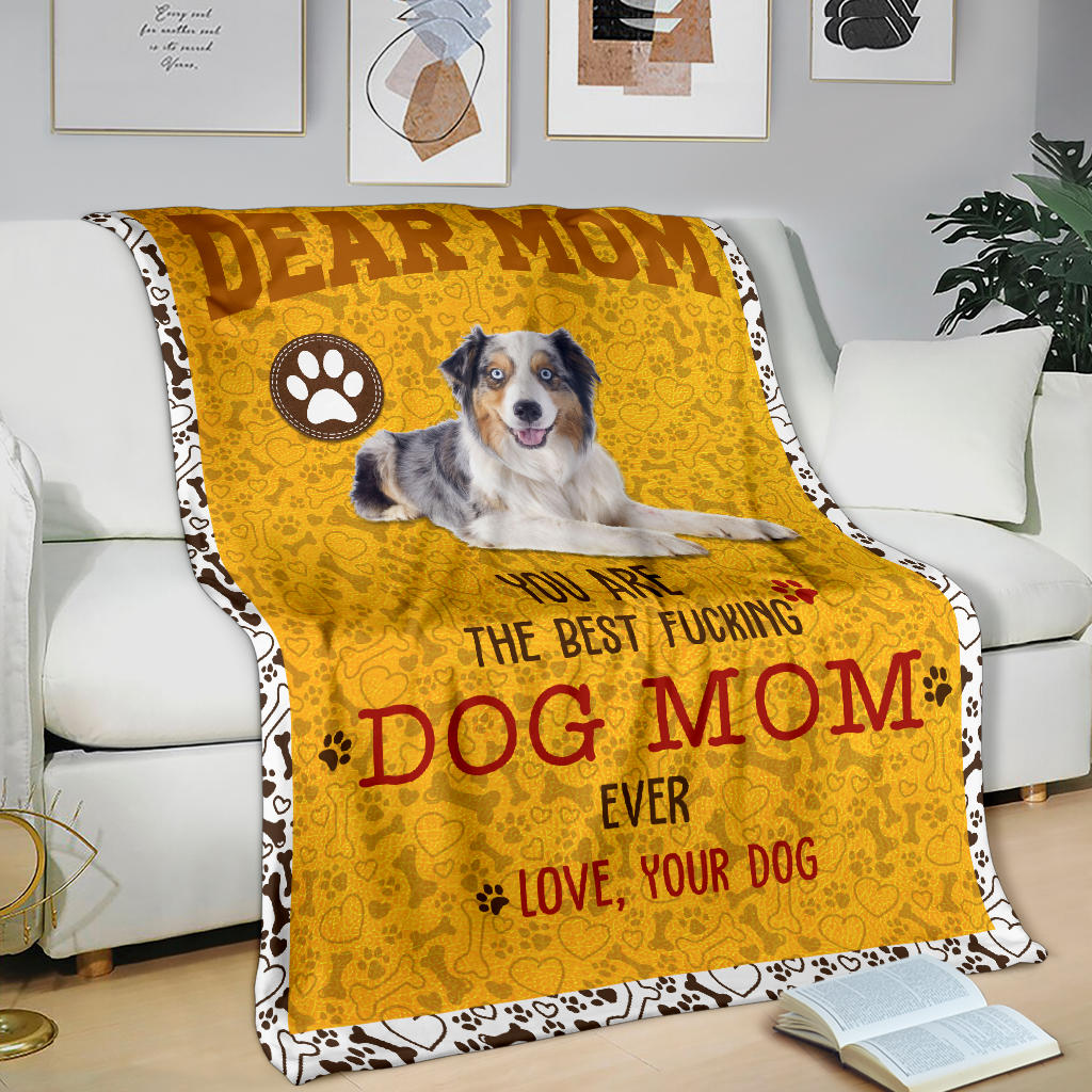 Australian Shepherd-Dog Mom Ever Blanket