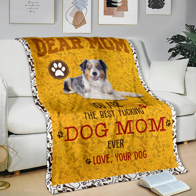 Australian Shepherd-Dog Mom Ever Blanket