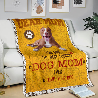 American Pit Bull Terrier-Dog Mom Ever Blanket