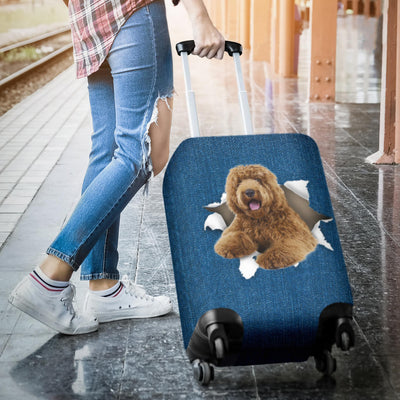 Labradoodle Torn Paper Luggage Covers