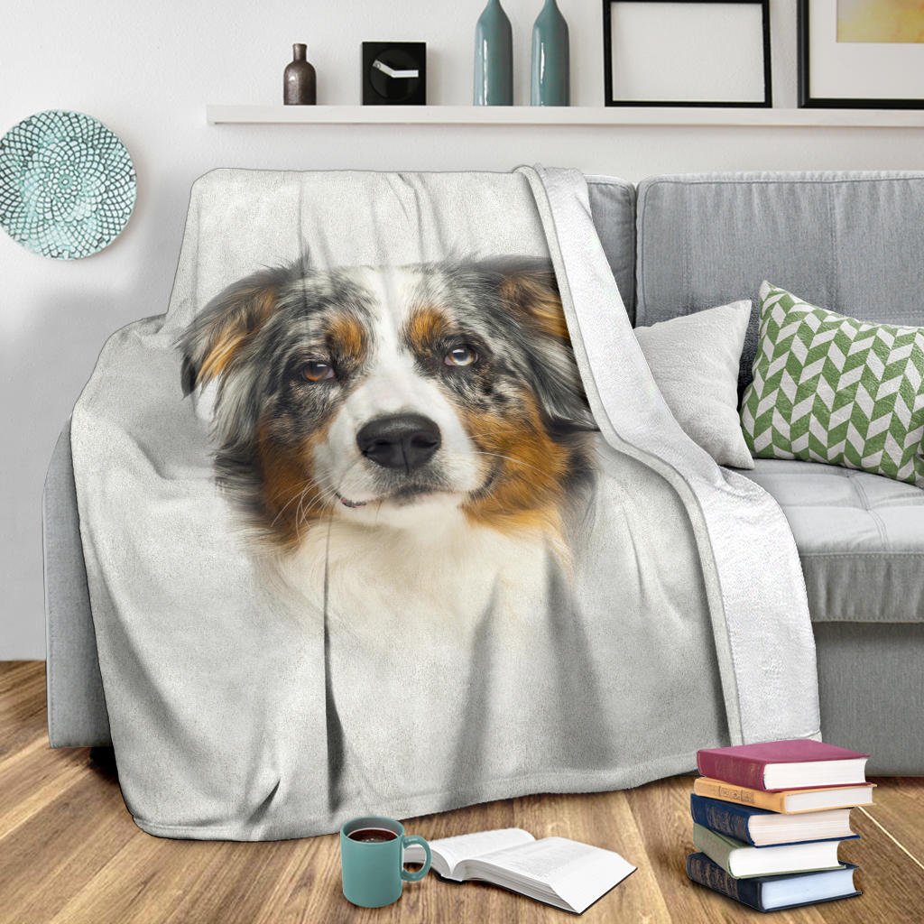 Australian Shepherd Face Hair Blanket Dream Come True Chanel