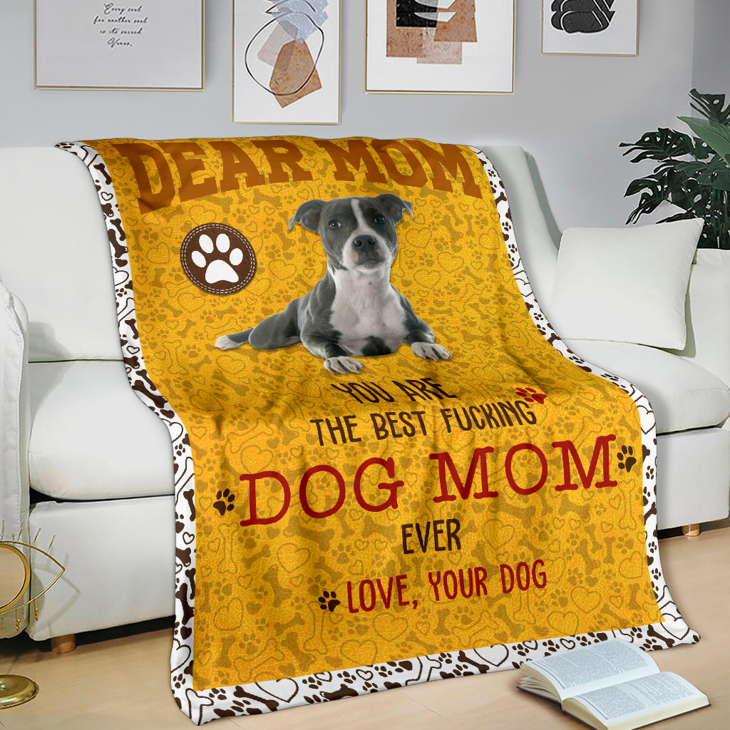 Staffordshire Bull Terrier-Dog Mom Ever Blanket
