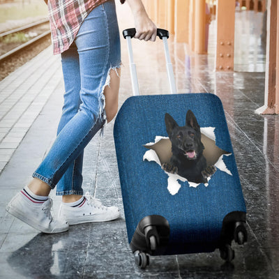 German Shepherd Torn Paper Luggage Covers