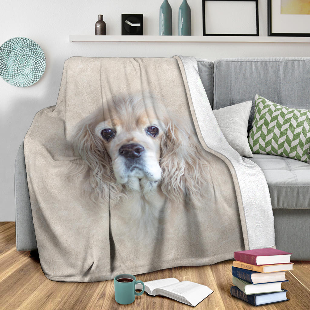 American Cocker Spaniel Face Hair Blanket