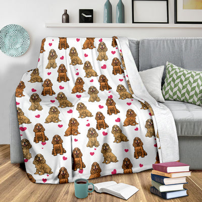 English Cocker Spaniel Heart Blanket