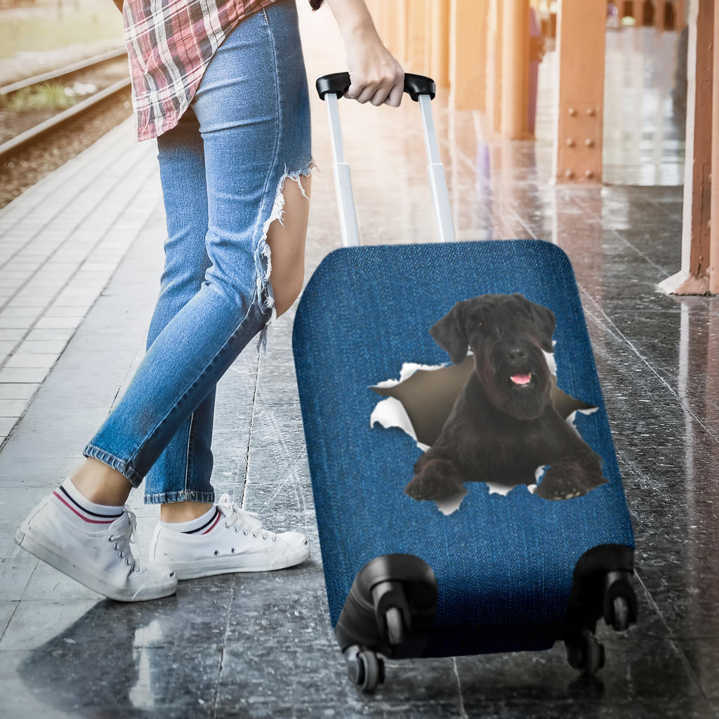 Giant Schnauzer Torn Paper Luggage Covers