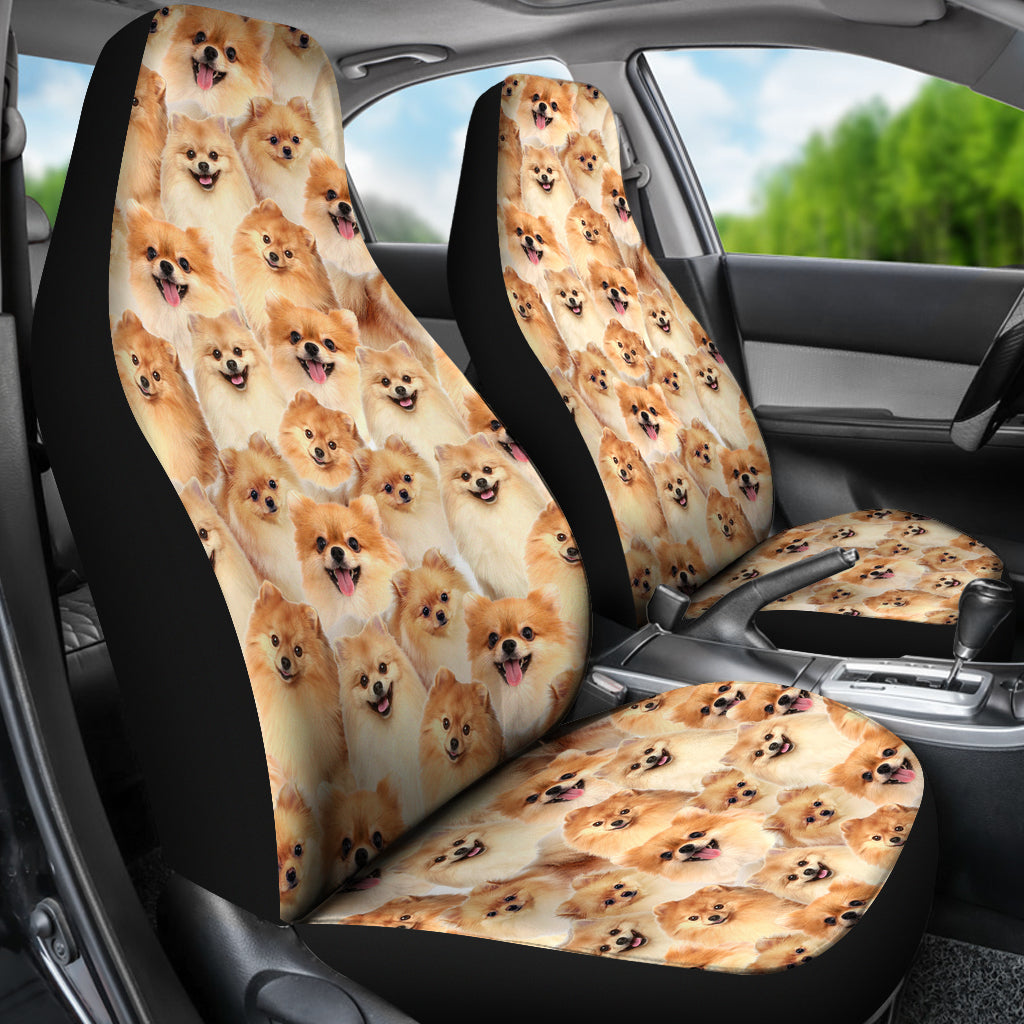 Pomeranian Full Face Car Seat Covers