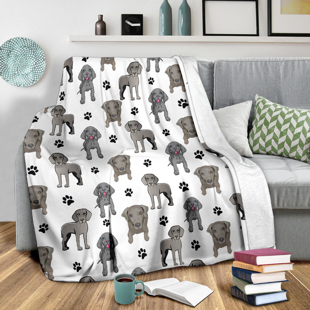 Weimaraner Paw Blanket