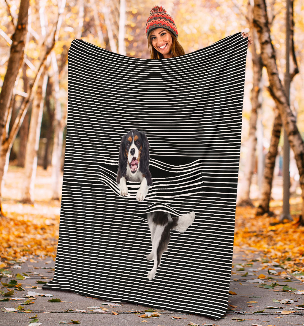 King Charles Spaniel Back and White Blanket