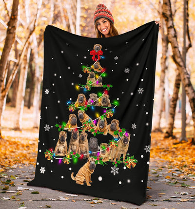 Shar Pei Christmas Tree Blanket
